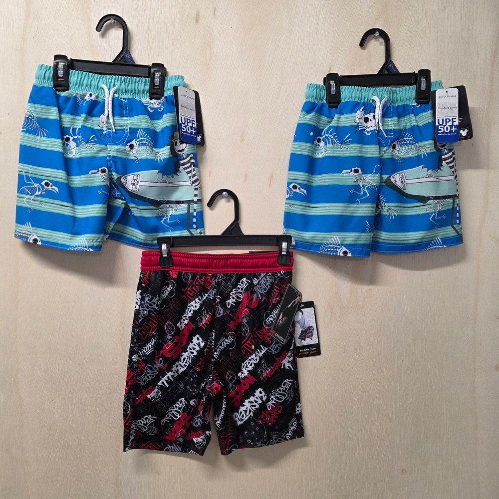 Boys Shorts Bundle Disney Nightmare Before Christmas Swim Trunks AND1 Size 4/5